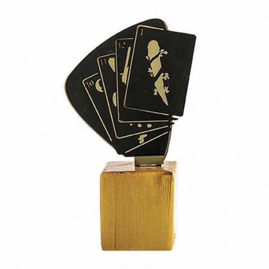 Trofeo Cartas - Taco madera...