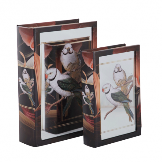 Caja libro Espejo Loros 24 cm