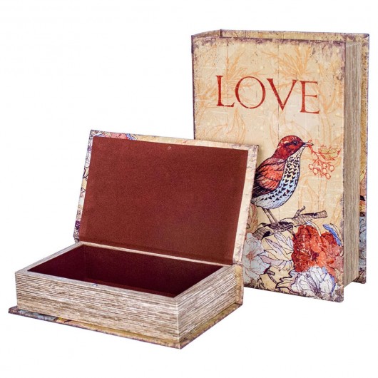 Caja libro Pajaro/Love 27cm
