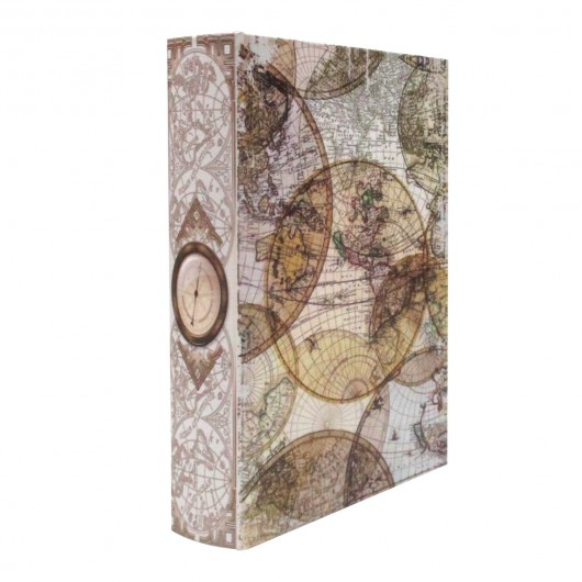Caja libro Mapa mundi Beige...