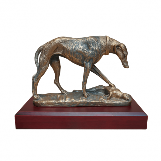 Galgo con conejo presa 16cm