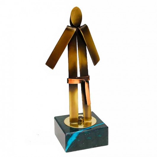 Trofeo Judoka de latón y cobre