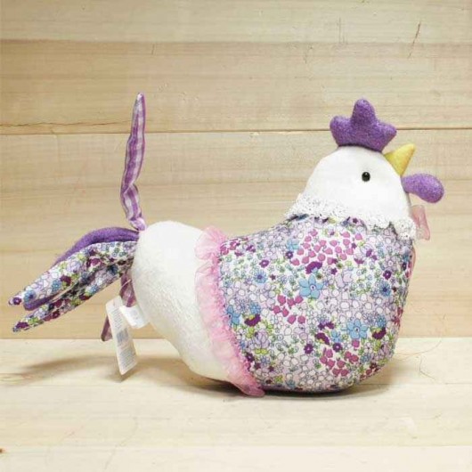 Gallina tela flores lila