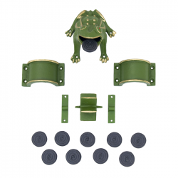 Juego de la Rana “Completo”, de Hierro Fundido, con Mesa de Madera: 1 Rana, 2 Puentes, 1 Molino, 2 sujeciones y 10 fichas.