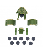 Juego de la Rana “Completo”, de Hierro Fundido, con Mesa de Madera: 1 Rana, 2 Puentes, 1 Molino, 2 sujeciones y 10 fichas.