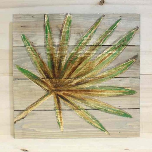 Cuadro madera hoja 40cm