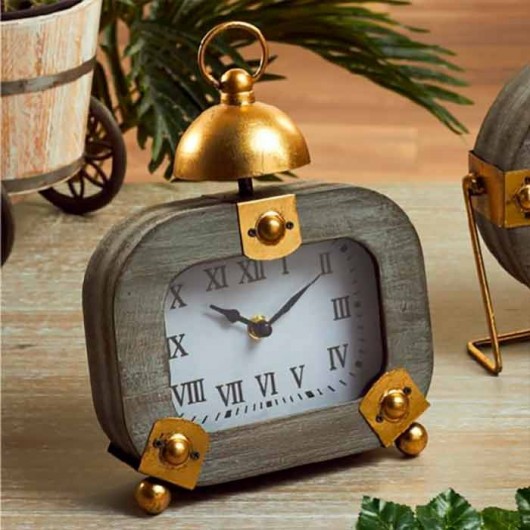 Reloj rectangular Gris y...