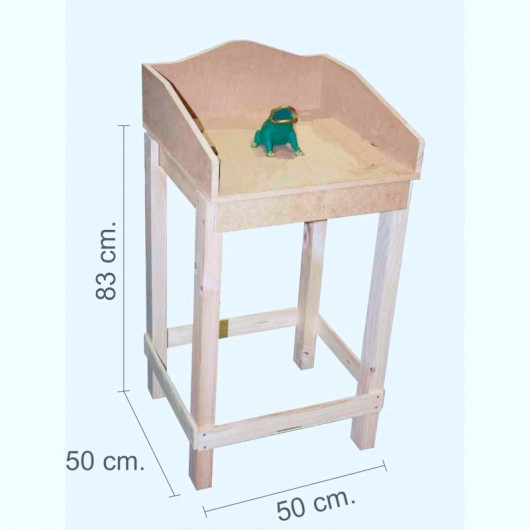 Juego de la Rana “Básico”, vasca, de Hierro Fundido, con Mesa de Madera: 1 Rana y 10 fichas.