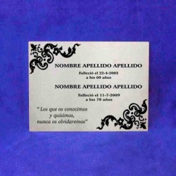 Placa Cementerio Acero - Rectangular 20 x 15 cm